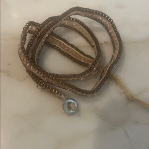 Brown Beaded Wrap Bracelet